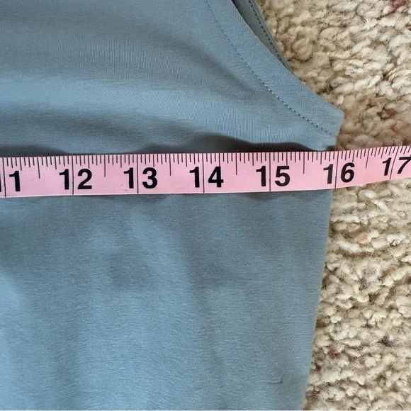 Pact Organic Cotton Relaxed Slub Tank Maxi Dress Small Side Slits Pockets Slate - Picture 5 of 8